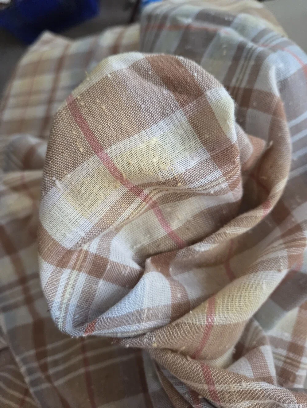 Vintage Classic Plaid Textured 100% Cotton Warm Colors 3.1 Yards